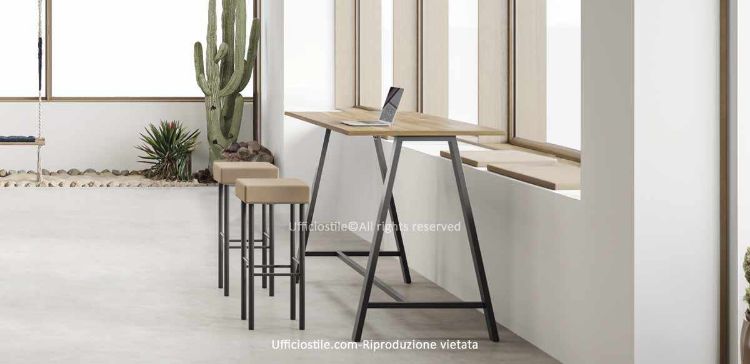 Immagine di Tavolo Alto per Area Break cm 160x80 – Struttura Inclinata