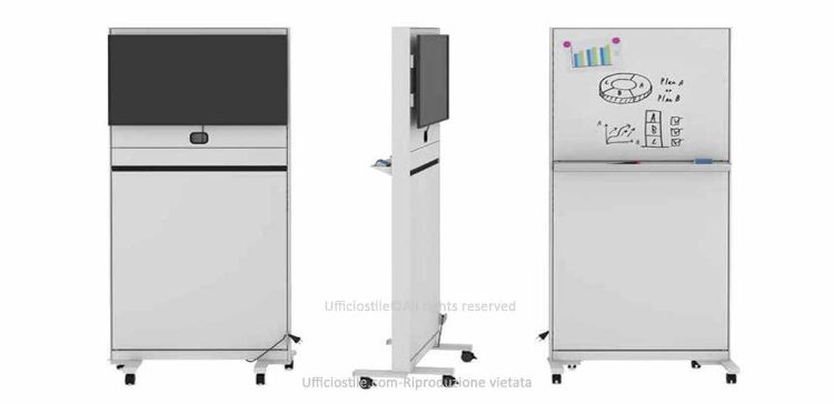 Picture of Supporto porta monitor su ruote con lavagna