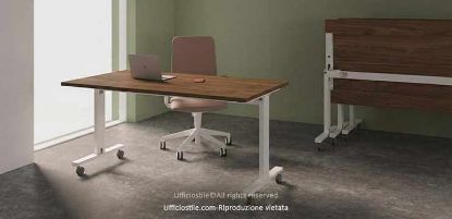 Immagine di Scrivania piano ribaltabile su ruote  cm.180