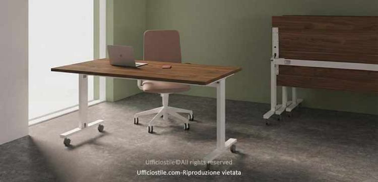 Immagine di Scrivania piano ribaltabile su ruote  cm.180