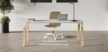 Immagine di Scrivania ufficio L.180 struttura metallo legno