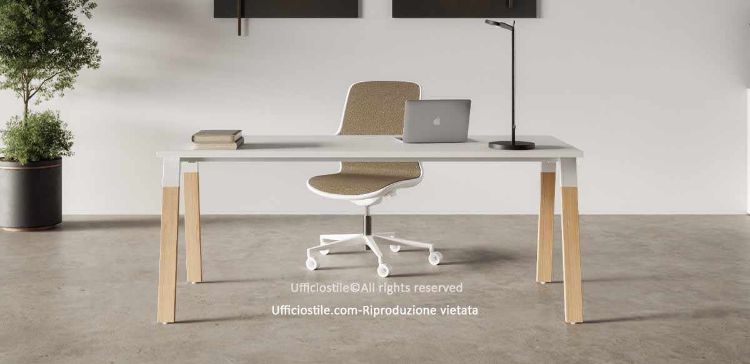 Immagine di Scrivania ufficio L.180 struttura metallo legno