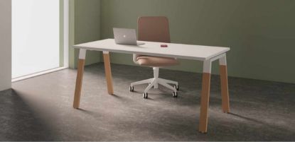 Immagine di Scrivania L.160 gambe inclinate legno metallo