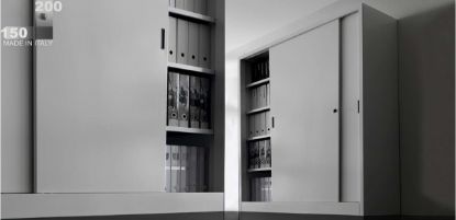 Picture of Metal cabinet with sliding doors cm. 150 x 45 x 200(H)