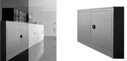 Immagine di Armadio ufficio metallo con ante cm. 100 x 45 x 88 (h)