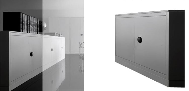 Picture of Metal office cabinet with doors cm. 100 x 45 x 88 (h)