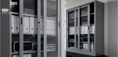 Picture of Cabinet with sliding glass doors cm, 150 x 45 x 200(H.)