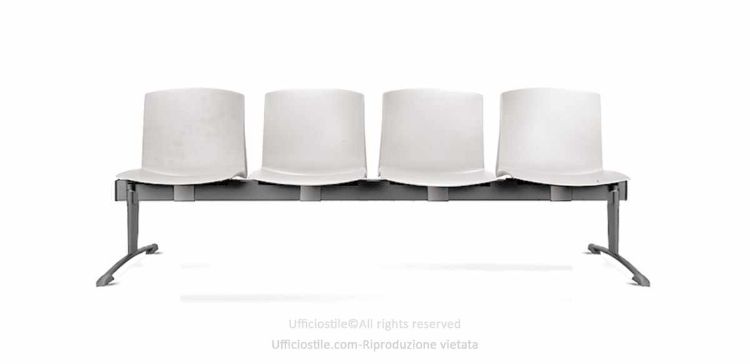 Immagine di Panca attesa 04 posti in polipropilene 05 colori