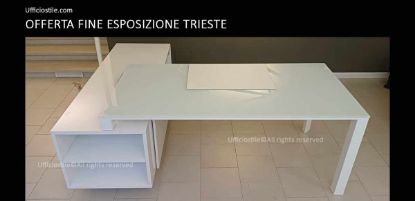 Immagine di Scrivania cm 180 con mobile di servizio