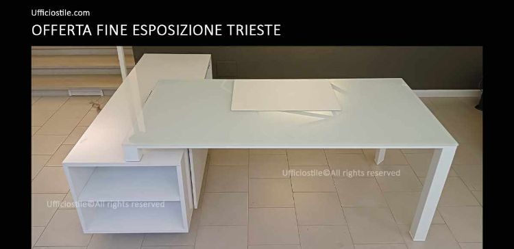 Immagine di Scrivania cm 180 con mobile di servizio