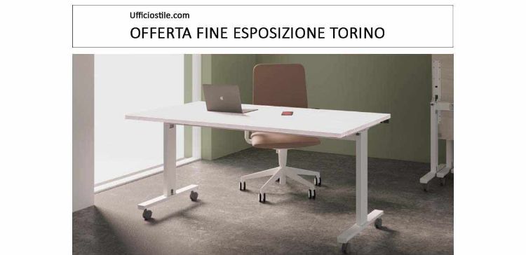 Immagine di Scrivania piano ribaltabile cm.180 su ruote
