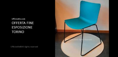 Immagine di Sedia su slitta azzurro FINE EXPO