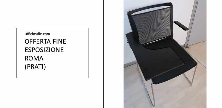 Immagine di Sedia fissa con braccioli e tavoletta
