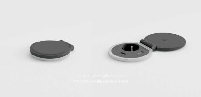 Picture of Electrified Desk Grommet with Wireless Charging Lid