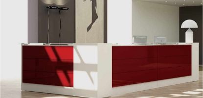 Picture of L-shaped reception with colored fronts