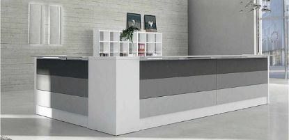 Picture of Angular reception counter with 2 stations