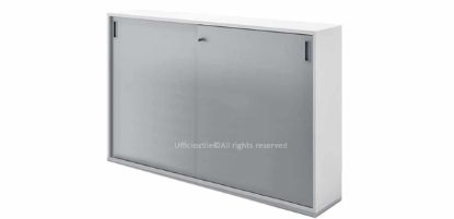 Contenitore per ufficio Ufficiostile alto 115 cm con ante scorrevoli, realizzato in conglomerato ligneo melaminico con finiture ampiamente personalizzabili, bordi in ABS e piedini livellatori, codice prodotto ITDV50002.