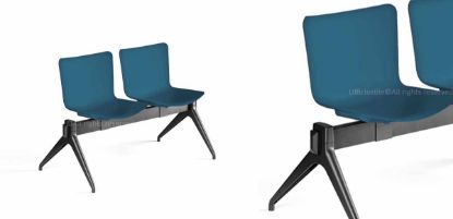 Panca attesa a 2 posti con sedili monoscocca in polipropilene disponibili in diversi colori, struttura in plastica e produzione Made in Italy, ideale per reception, sale d’attesa e ambienti professionali.