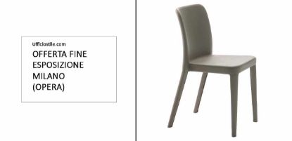 Coppia di sedute fisse imbottite con rivestimento in pelle colore E18 Grigio Cenere, dimensioni compatte e produzione Made in Italy, ideali per uffici, sale riunioni, reception e ambienti professionali.