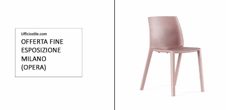Sedia fissa in polipropilene con struttura a quattro gambe, Made in Italy, ideale per uffici, sale riunioni, aree attesa e ambienti professionali.