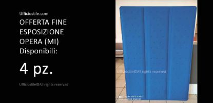 Pannello fonoassorbente colore blu, dimensioni 120x180 cm, soluzione Made in Italy fine esposizione per migliorare il comfort acustico in uffici, sale riunioni e ambienti professionali.