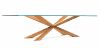 Immagine di Tavolo Speed piano cristallo, base legno cm. 200x100