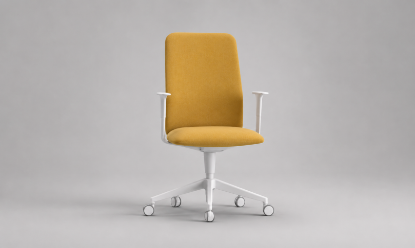 Poltrona ufficio ergonomica sincronizzata autoregolante con braccioli fissi, elevazione a gas, rivestimento in tela ignifuga 100% Xtreme FR® certificata Classe 1 e produzione Made in Italy.