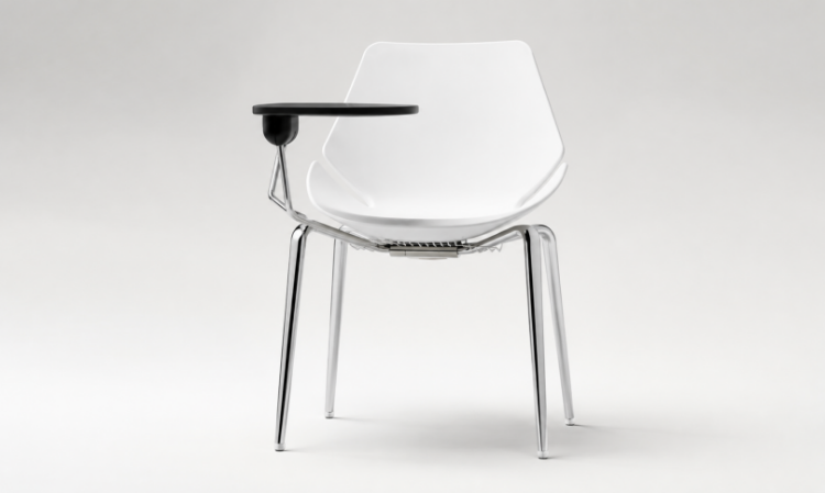 Sedia multifunzione Ufficiostile dotata di scrittoio, con scocca in poliuretano rigido TECH, disponibile in vari colori a tinta unita o bicolore, codice prodotto ITDMEO01.