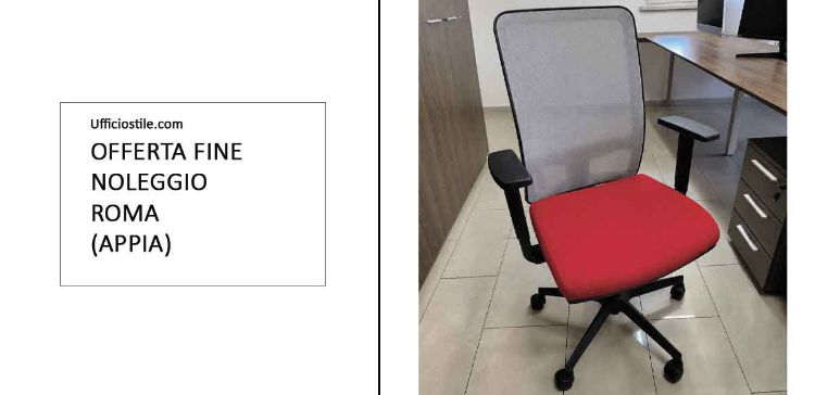 Immagine di Poltrona ufficio operativa tessuto rosso- rientro noleggio