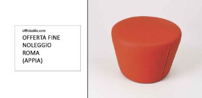 Immagine di Pouf circolare arancione diametro 55 cm