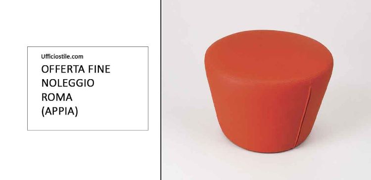Immagine di Pouf circolare arancione diametro 55 cm