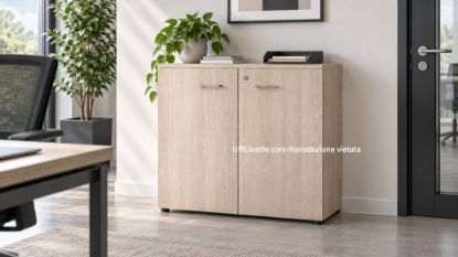 Immagine di Libreria ufficio 02 ante battenti cm.90x45 Rovere