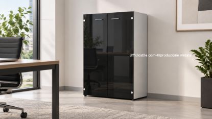 Immagine di Libreria media 02 ante vetro