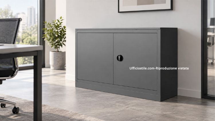 Immagine di Armadio ufficio metallo con ante cm. 120 x 45 x 88 (h)