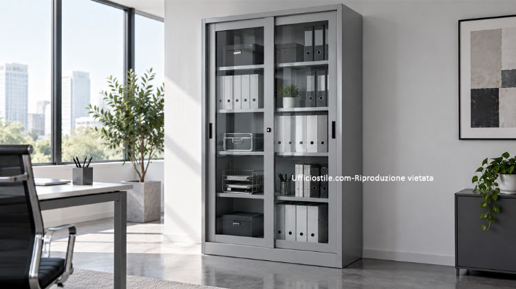 Immagine di Armadio ante scorrevoli vetro  cm, 120 x 45 x 200 (H.)