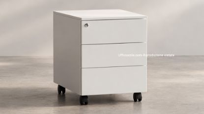 Picture of Metal mobile pedestal on castors, with three drawers
