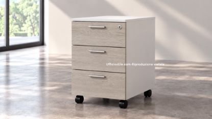 Picture of Three-drawer mobile pedestal in two-tone finish