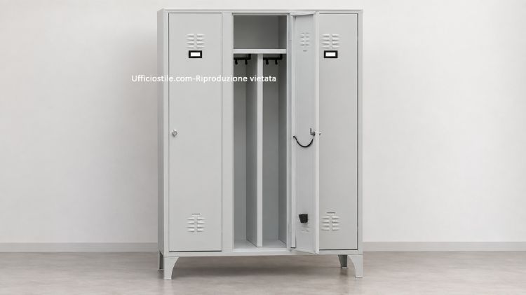 Immagine di Armadio spogliatoio 3 posti con tramezza.
