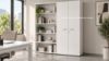 Picture of White office cabinet with doors and open compartments