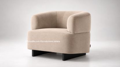 Poltrona attesa Loft per uffici, reception, lounge e sale d’attesa, con struttura interna in multistrato di faggio, imbottitura in poliuretano espanso ad alta densità, rivestimento tecnico Trevira CS ignifugo e piedi in legno verniciati neri.
