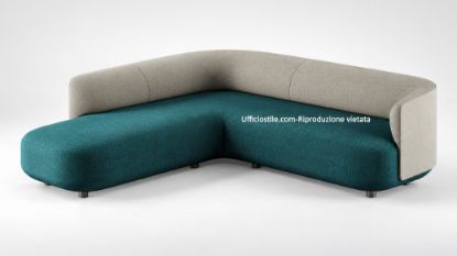 Divano angolare bicolore componibile Ufficiostile con rivestimento in tessuto impermeabile Crypton e imbottitura indeformabile, codice prodotto ITDIEMAF02.