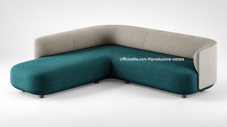 Divano angolare bicolore componibile Ufficiostile con rivestimento in tessuto impermeabile Crypton e imbottitura indeformabile, codice prodotto ITDIEMAF02.