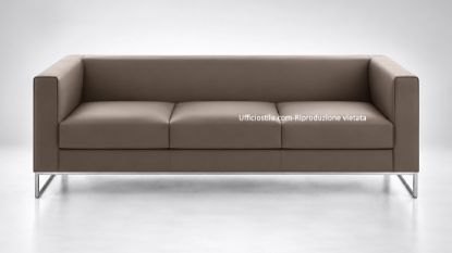 Divano per ufficio a 3 posti Ufficiostile con struttura quadrata cromata e rivestimento ignifugo impermeabile, codice prodotto ITDIKAKL01.