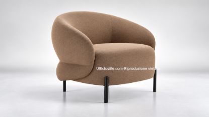 Poltrona Juke imbottita per aree attesa con struttura a colonna in doppio tubolare metallico, piedini in plastica PE antigraffio neri, sedile e schienale imbottiti con resine espanse indeformabili a doppia densità e rivestimento in poliestere FR Trevira CS.
