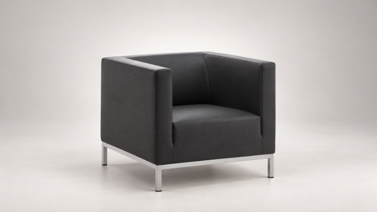 Argo 01 è una poltrona imbottita a un posto progettata per arredare sale d'attesa, reception, uffici direzionali e aree lounge aziendali. Il design geometrico è caratterizzato da uno schienale basso e da braccioli integrati nella struttura, che definiscono una seduta dalle forme lineari e compatte.  La struttura interna è realizzata in multistrato di legno e legno massello, con imbottitura in poliuretano espanso flessibile. Il basamento in tubolare d'acciaio cromato sostiene la poltrona e ne completa il disegno con un elemento metallico a vista. La seduta presenta una larghezza complessiva di 75 cm e un'altezza di 68 cm.  Argo 01 è disponibile con rivestimenti in tessuto o similpelle, nelle diverse categorie previste dal produttore. Può essere abbinata ai divani Argo 02 e Argo 03 per realizzare composizioni coordinate per l'accoglienza professionale. Sono inoltre disponibili configurazioni con imbottitura ignifuga e conformità ai CAM.