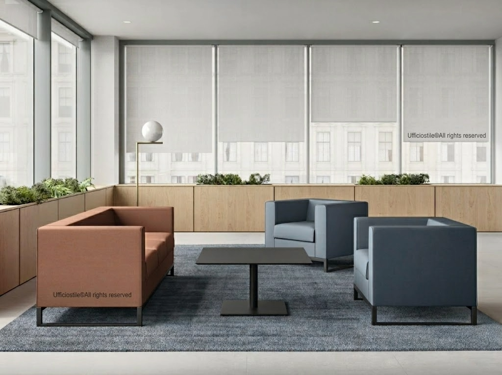 Lounge seating coordinato per lobby e reception hotel