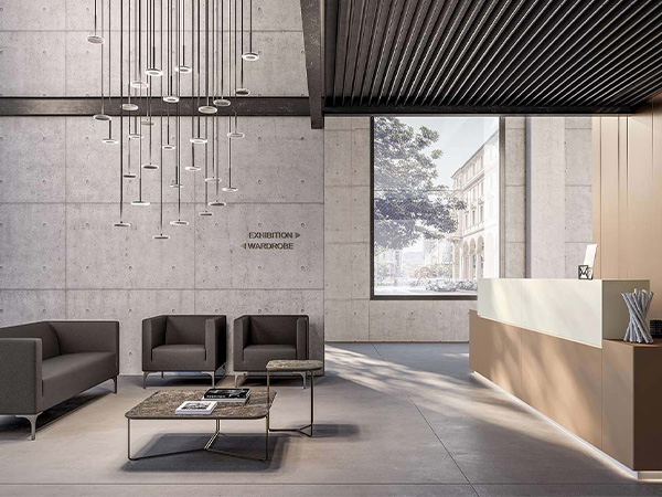 Configurazioni tipiche di lobby, reception e welcome area
