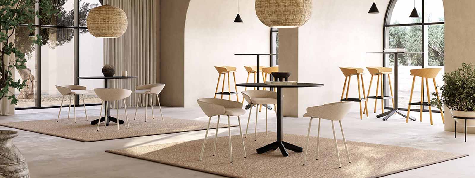 Area attesa hotel con coffee table tecnici