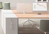 Linea 803 scrivanie operative e bench per ufficio moderno