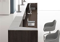Bancone reception Kub in ambientazione professionale